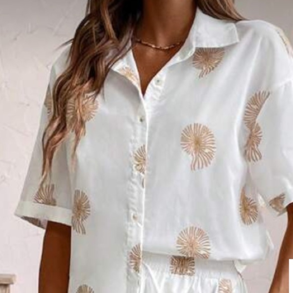 WOMENS White Embroidered Two-Piece Set